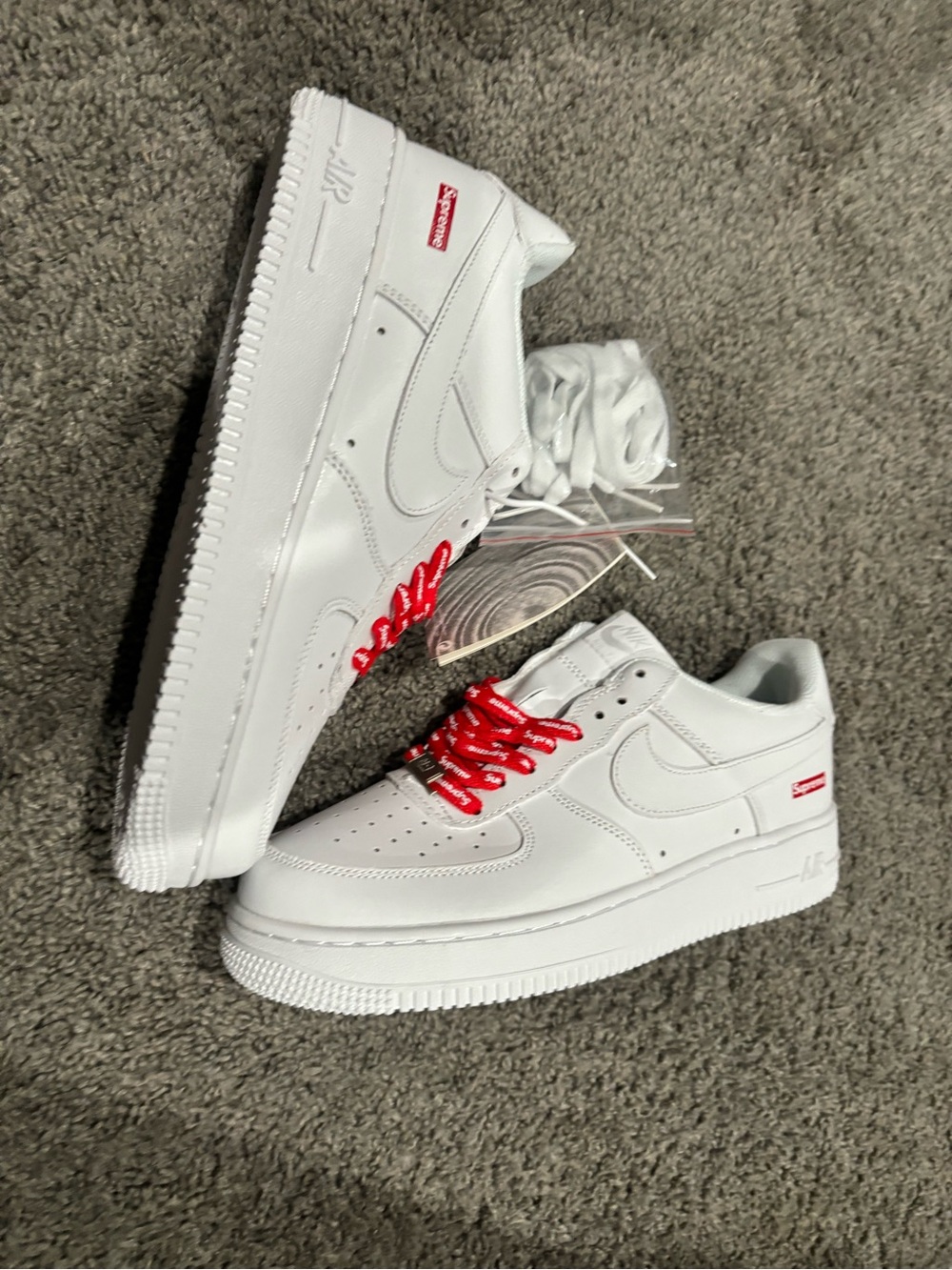 Nike White Low-Top Sneakers with Red Accents